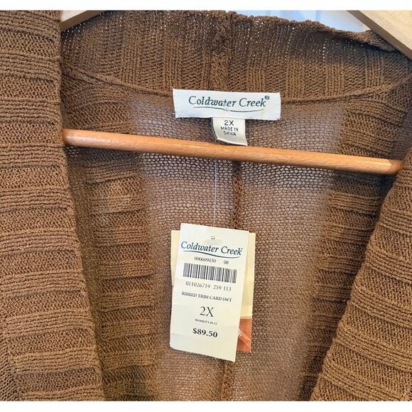 Coldwater Creek Brown Caridgan Size 2X - Picture 6 of 7